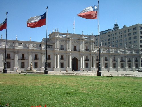 El palacio de la Moneda en Santiago de Chile