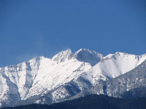 El Monte Olimpo en Litójoro, Grecia