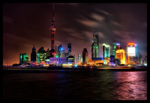 Bund y Pudong en Shangái, el pasado y el futuro