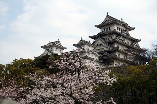 Una garza entre los cerezos: el Castillo Himeji en Japón