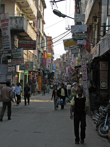 Thamel, el barrio mochilero de Katmandú.