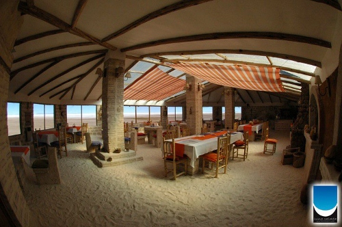 El "Luna salada", un hotel construido en sal.