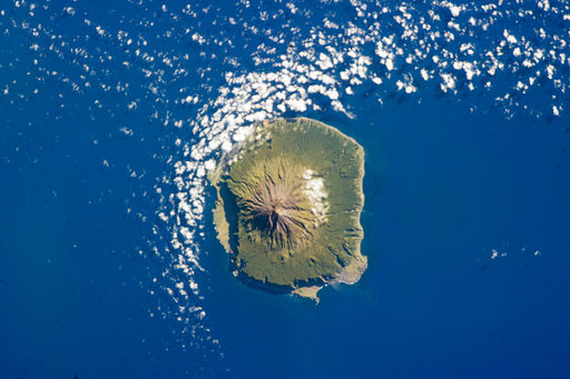 La Isla de Tristán, vista desde el espacio.