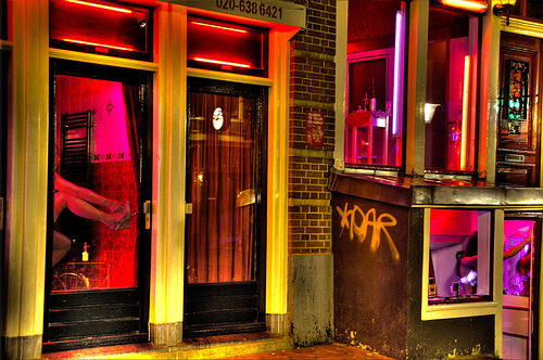 El Barrio Rojo en Ámsterdam, Holanda.