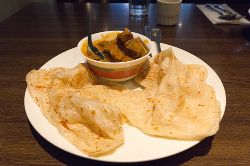 El Roti prata es muy apreciado en Singapur.