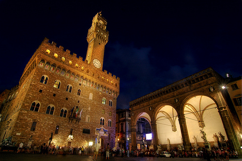 piazza della signoira de noche