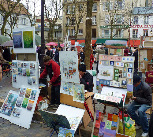 pintores barrio de montmartre