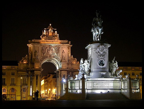 plaza del comercio noche lisboa