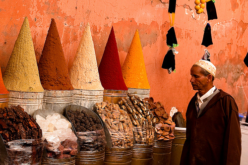 puesto de especias zoco marrakech