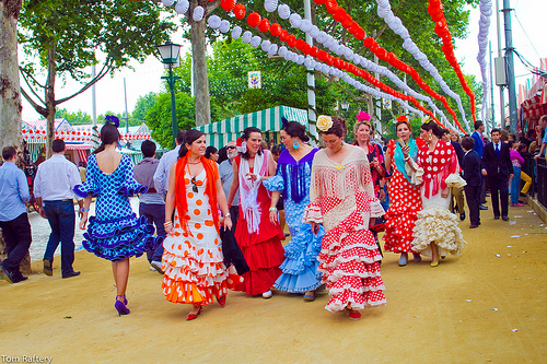 Typical scene from the Feria de Abril in Seville