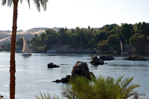 nilo en asuan egipto