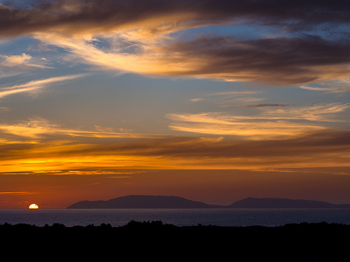 puesta de sol cabo finisterre