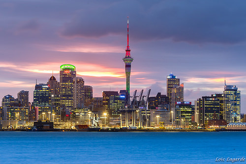 La hermosa ciudad de Auckland en Nueva Zelanda