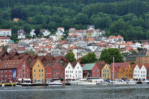 La encantadora ciudad de Bergen en Noruega