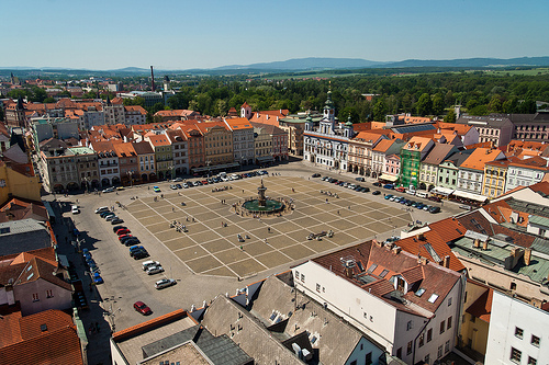 Ceske Budejovice's town square