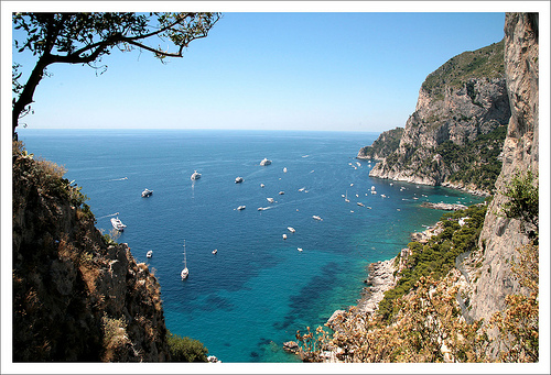 La playa Marina Piccola, una de las más bonitas de Italia