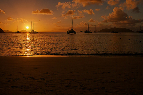 Sunset at Cane Garden Bay - British Virgin Islands. Islas Vírgenes Británicas