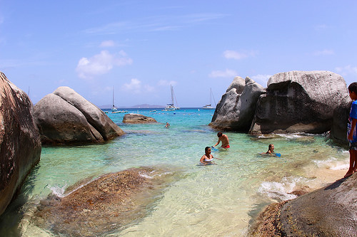 Little The Baths beach. Islas Vírgenes Británicas