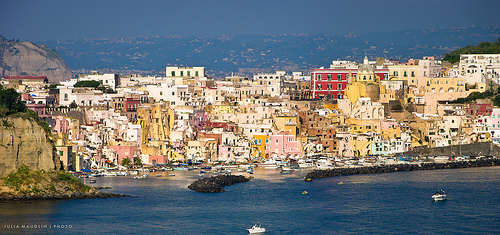 Corricella Panorama, Procida. islas de Italia