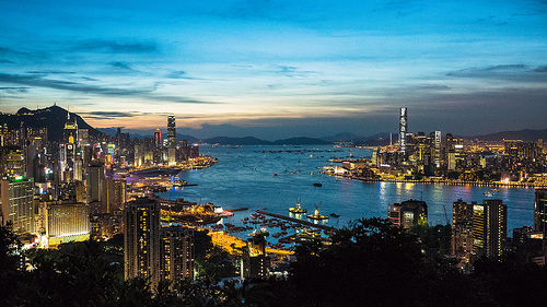 Sunset Hong Kong Victoria Harbour (Leica 15mm F1.7). Puertos más hermosos