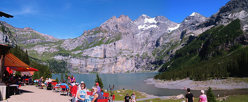 Lake Oeschinensee. lagos de Suiza